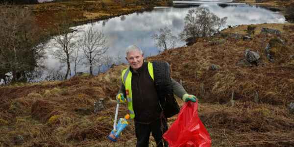 Out in the wilds of Looscaunagh Lough, Mike Doherty, joined in The KWD Annual County Clean-Up Day