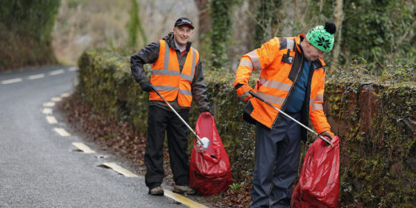 Terence Mulcahy, left and Derry O'Mahony, joined in The KWD Annual County Clean-Up Day